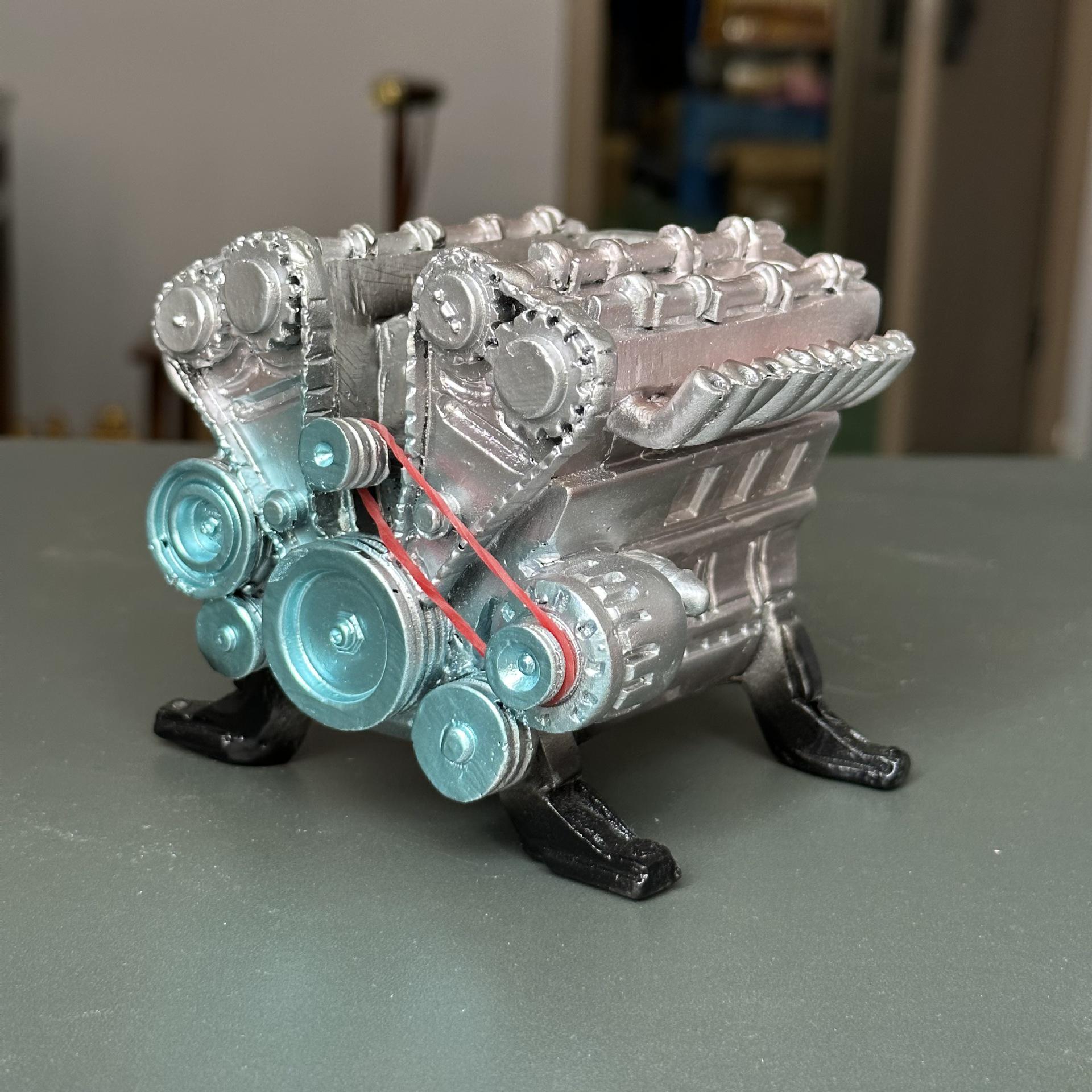 

Engine Resin Ornament - Creative Mechanical Style Desktop Decor