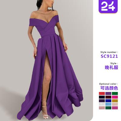 Women's Dress Dress 2026 New Summer Dress, European and American Cross-border Dark V-neck Ebay Satin Multi-color Dress