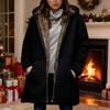 Women's Sherpa Lined Hooded Coat Casual Full Zip Up Long Coat Thicken Winter Warm Fleece Jacket with Pockets