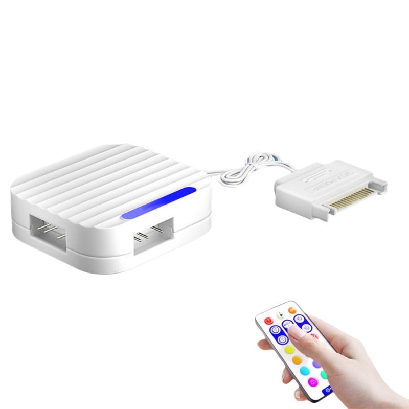 Satas To 5V 3Pin ARGB Controller Magnetic Base MultiProtection Design for PC Argb Lighting Optimization for Workstations