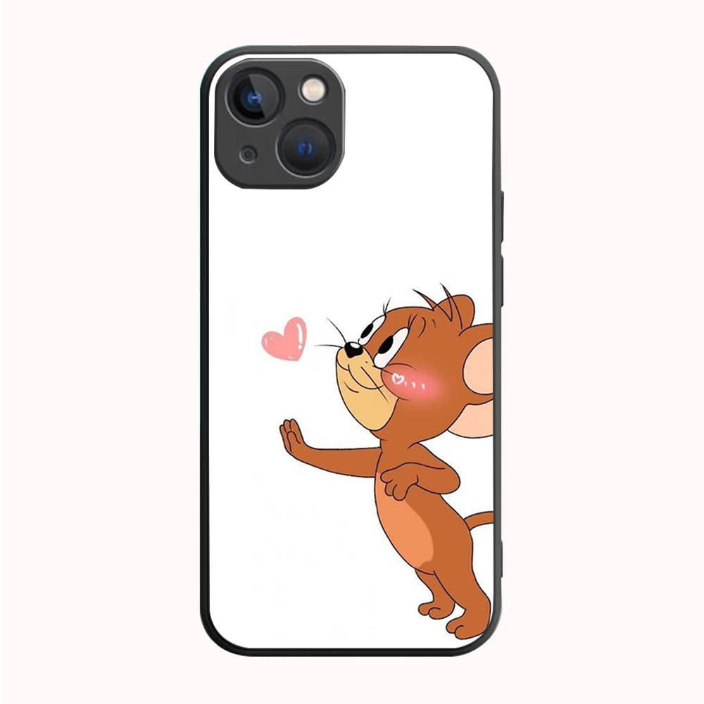 B-72 Cat and Mouse  Black Case for Redmi 10A 10C 12C 13C 9A 9C 9T A3X Note 10 9 9S 10S iPhone 11 12 13 14 15 16 X XS Pro Max Mini 7 8 Plus XR