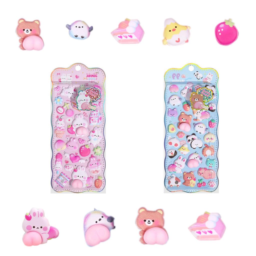 Chaojibao Squishy Butt Sticker Cute 3D Stickers for Smartphone Case Pop Diary Reward DIY Decor for Kids and Perfect for Water Smartphone and Albums