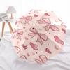 Pink Bow and Heart Patterned Automatic Opening Folding Umbrella with 8 Bone Iron Frame,Suitable for Fans,Travelers,Daily Use,and Festive