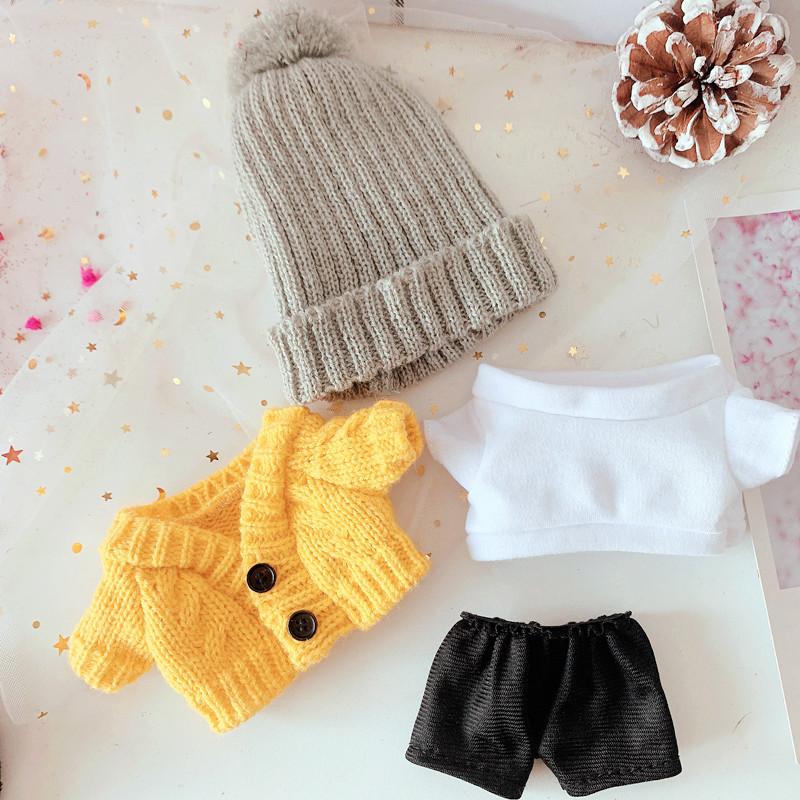 

20CM Star Doll Baby Clothing Knitted Boots Casual Clothes Accessories Gift EXO hat sweater shirt pants overcoat toys Entertaining Play Safe