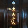 Battery Operated Hanging Lamps Star Moon Window Light Warm LED String Lights Home Gathering Atmosphere Lighting Decorative Lamp for Holiday