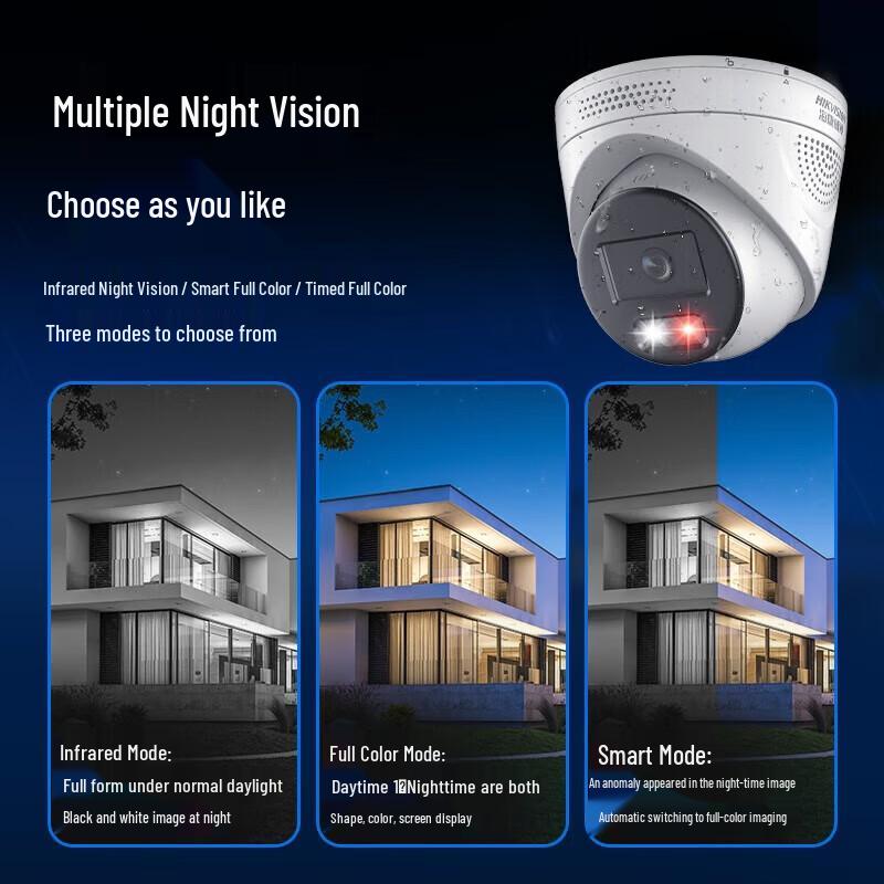 

Hikvision 2MP Full-Color PoE Dome Surveillance Camera with Voice Intercom