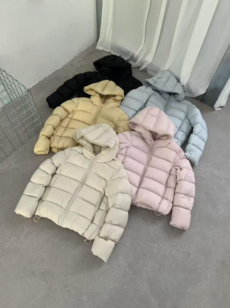 New hooded short down jacket women's simple puff cloud coat small loose winter coat