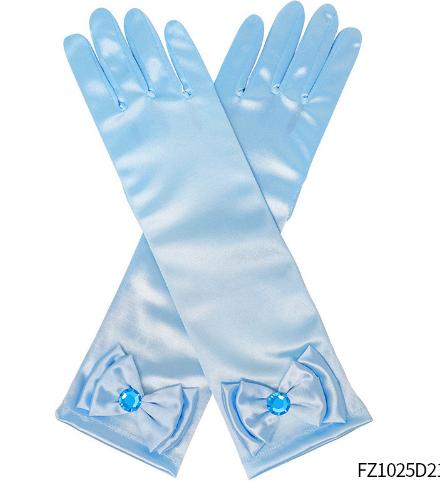 Accessori Principessa Autunno/Inverno Natale Guanti con Fiocchi Giallo Azzurro e Viola