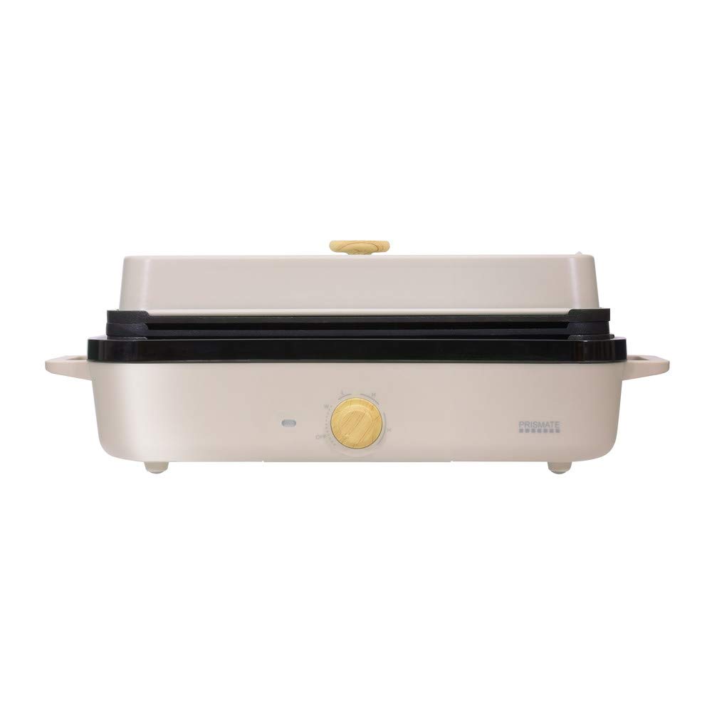 PRISMATE Slim Hot Plate with 3 Plates and Fun Recipe Book PR-SK035 (LB (Light Beige))