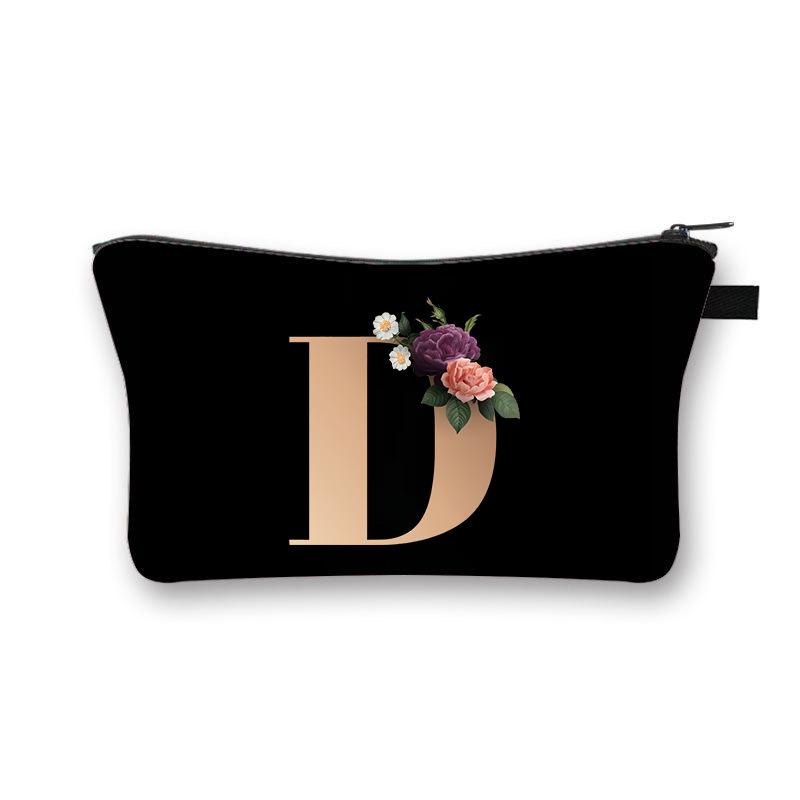 Alphabet Printed Change Bag Multifunctional Travel Storage Bag Elementary School Polyester Stationery Zipper Pencil Bag