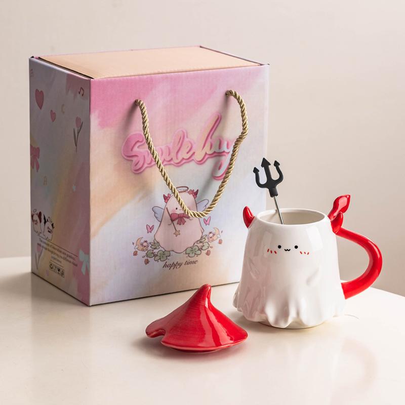 

Кружка на Хэллоуин Керамическая чашка для воды Высокая ценность Персонализированная кофейная кружка Большой объем Набор в подарочной коробке 500ml