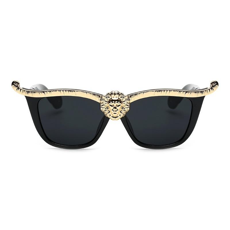 Classic Gold Lioness Cat Eye Women Sunglasses Fashion Glamour Ladies Sun Glasses Designer Cateye Shades