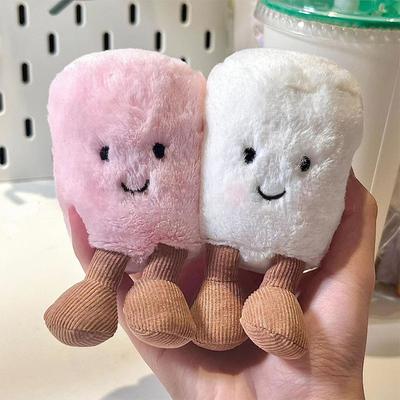 Želé Kočka Zábavný Marshmallow Přívěsek na Klíče Cukrová Vata Dvoubarevný Roztomilý Měkký Dvoubarevný Přívěsek na Klíče Taška Plyšová Panenka Přívěsek do Auta Sváteční Dárky