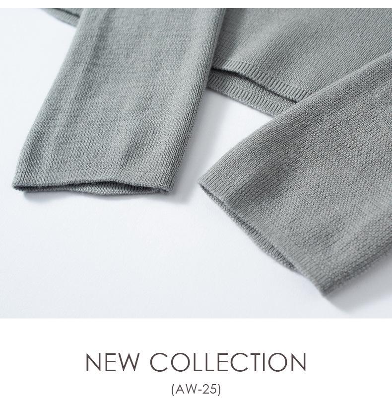 Women's Slim Fit Pure Wool Knit Pullover - Soft, Skin-Friendly, Long Sleeve Base Layer for Autumn/Winter