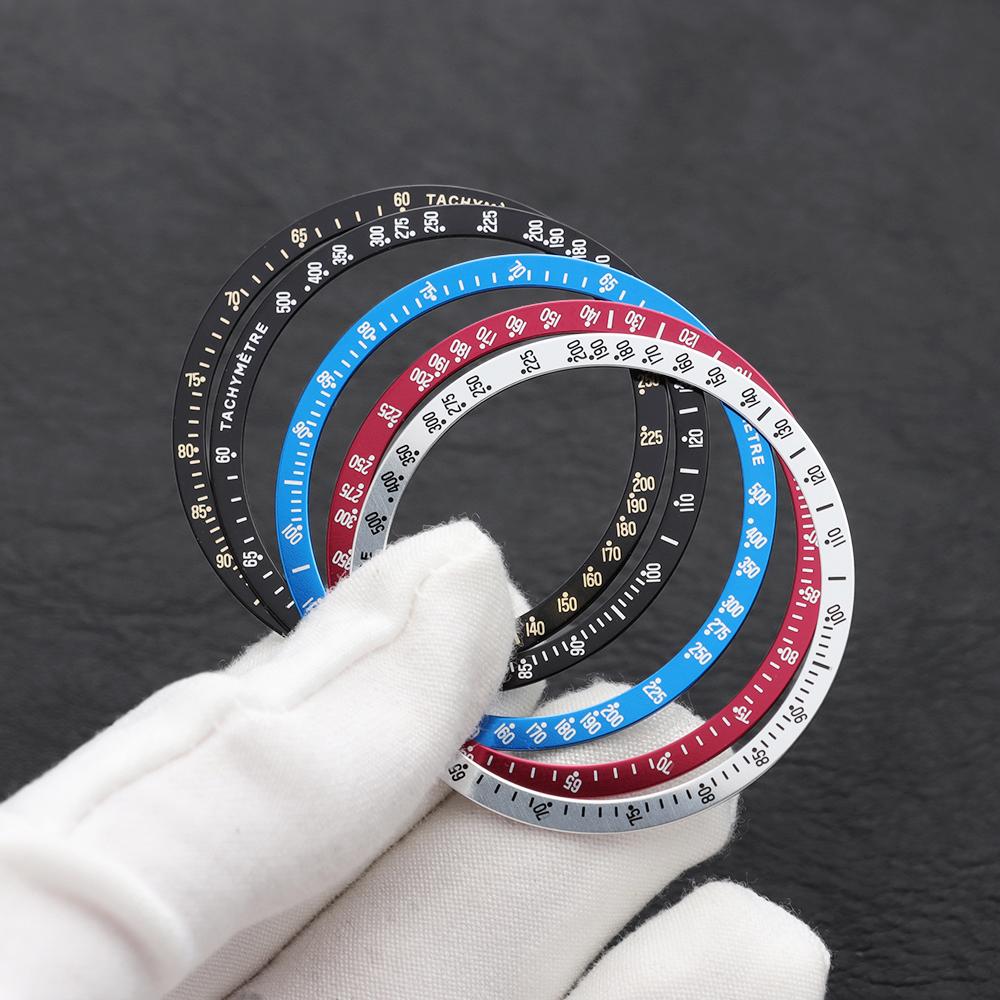 35,2 mm*40,5 mm Aluminium Mode Platt Klockring Insats Passar för Omega Speedmaster Klockfodral Urverk Herrklocka Del Tillbehör