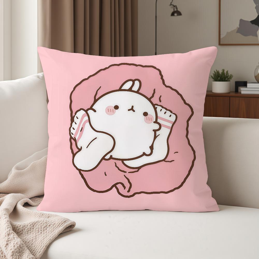 Cartoon Cute Mmolangs Pillow Case Suitable For Bedrooms Living Rooms Cars Home Decoration