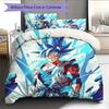 Son Goku Muster Bettwäsche Bettdecke Set Heimdekoration Geschenk (1 Bettbezug + 2 Kissenbezüge (ohne Füllung)).xwn