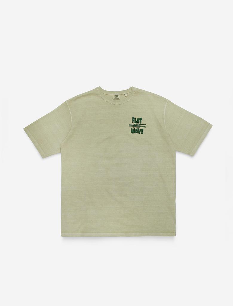 FLATWAVE IN SEOUL Kaii Pigment Dyeing T-Shirt Biege
