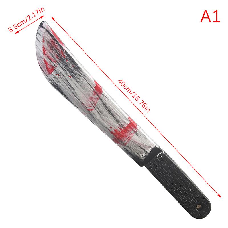 Decorative Bloody Axe Realistic Looking Plastic Halloween Fake Machetes Statue Sickle Knife Horror Cosplay Arm Prop For Home