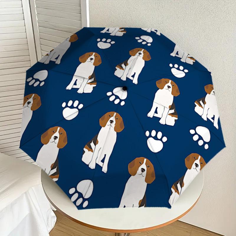 1PC Beagle paw prints Umbrella-8-Rib Reinforced, Automatic Open, Lightweight & Durable, Fashion Accessory for Outdoor-L0353
