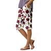 Dámské módní potištěné kapsy elastický pas ležérní 5/10 kalhoty