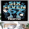 Personalized Six Seven Background Tapestry,Custom Name Birthday Party,Multifunctional Wall Decoration for Home Decor,Various Occasions