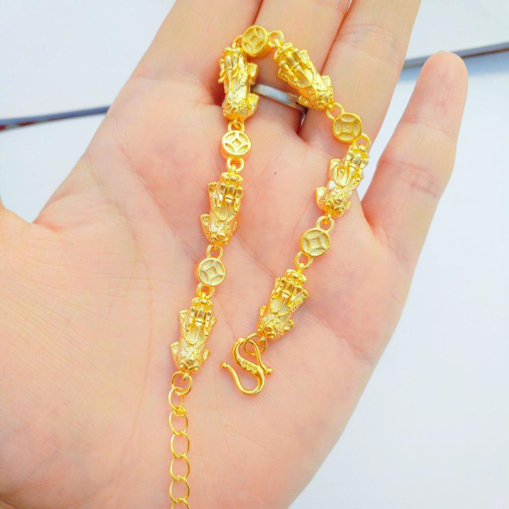 Luxus 24K 9999 Reines Gold Echtes Gold Geld Münze Tapferkeitsarmband für Männer und Frauen