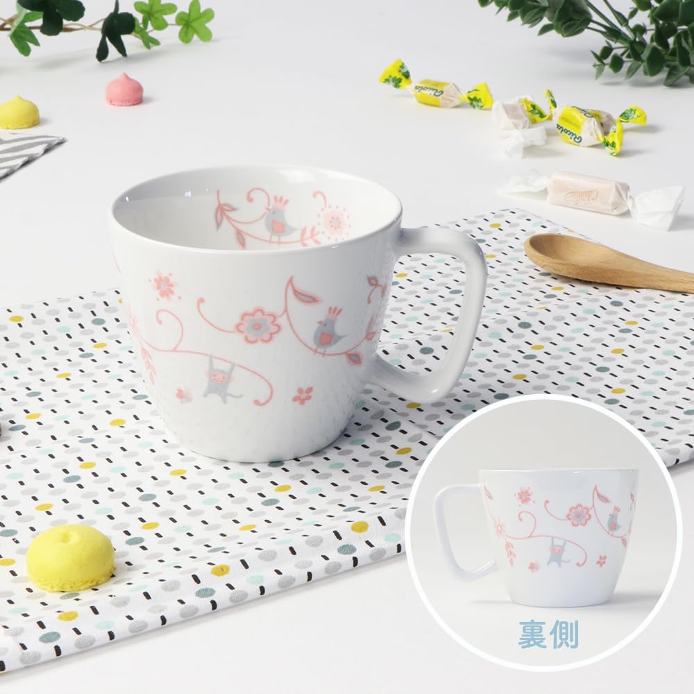 OGISO Sarasa Pink Reinforced Porcelain Two-Piece Snack Set (Dishwasher and Microwave Safe) Sarasa Pink Small SET-0056