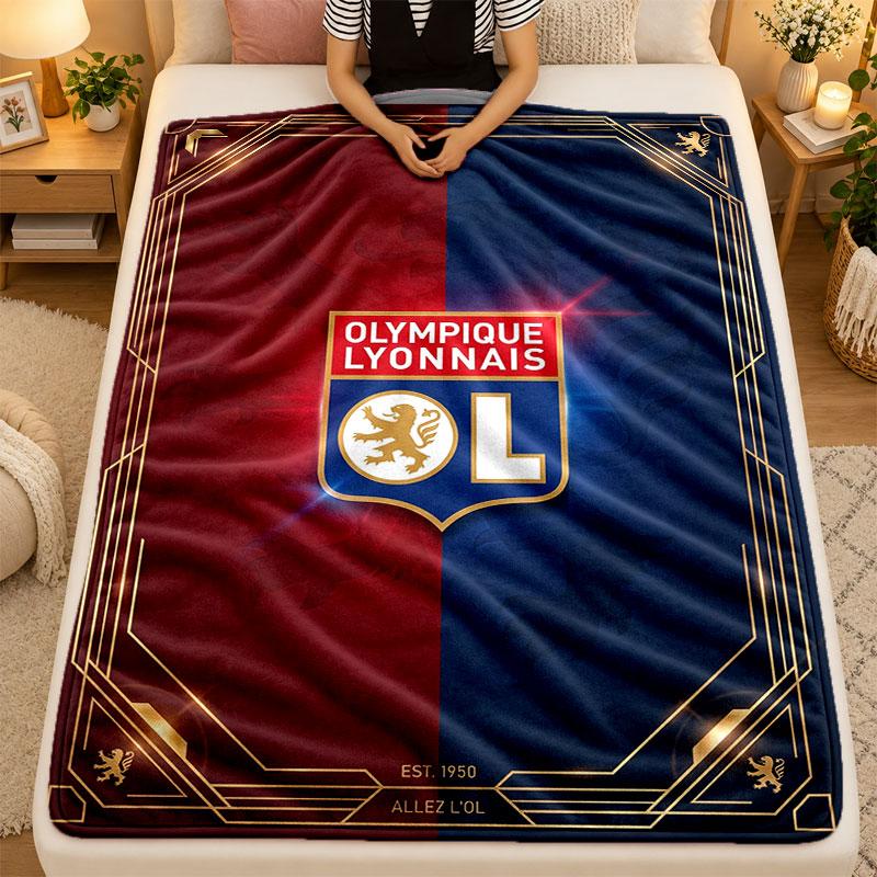 Flannel BlanketLyon FC Warm Soft Throw Blanket for Indoor Sofa Bed Living Room Use