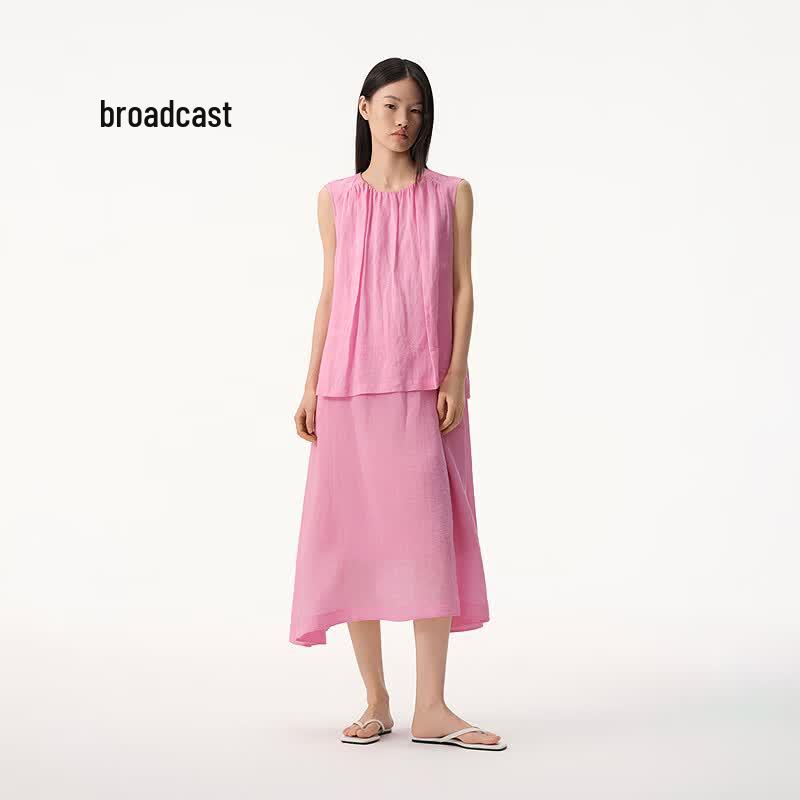 Broadcast Sleeveless Ramie Midi Dress S