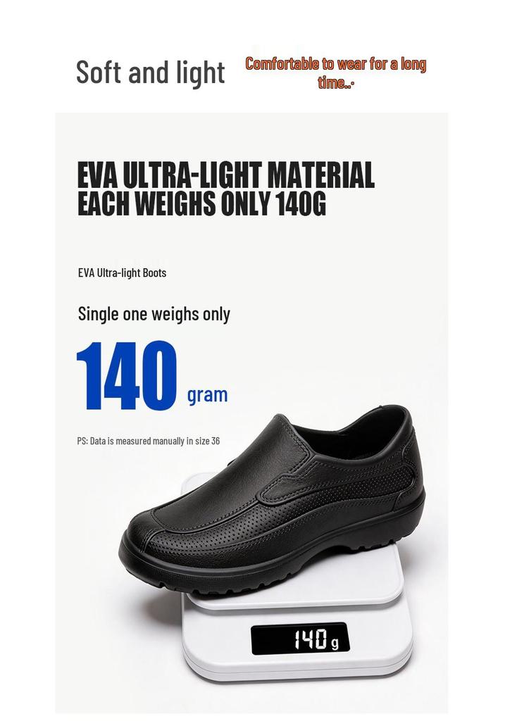 Lutei EVA Low-Cut Non-Slip Rain Boots: Water-Resistant Shoes for Men & Women, Perfect for Food Industry & Labor Protection