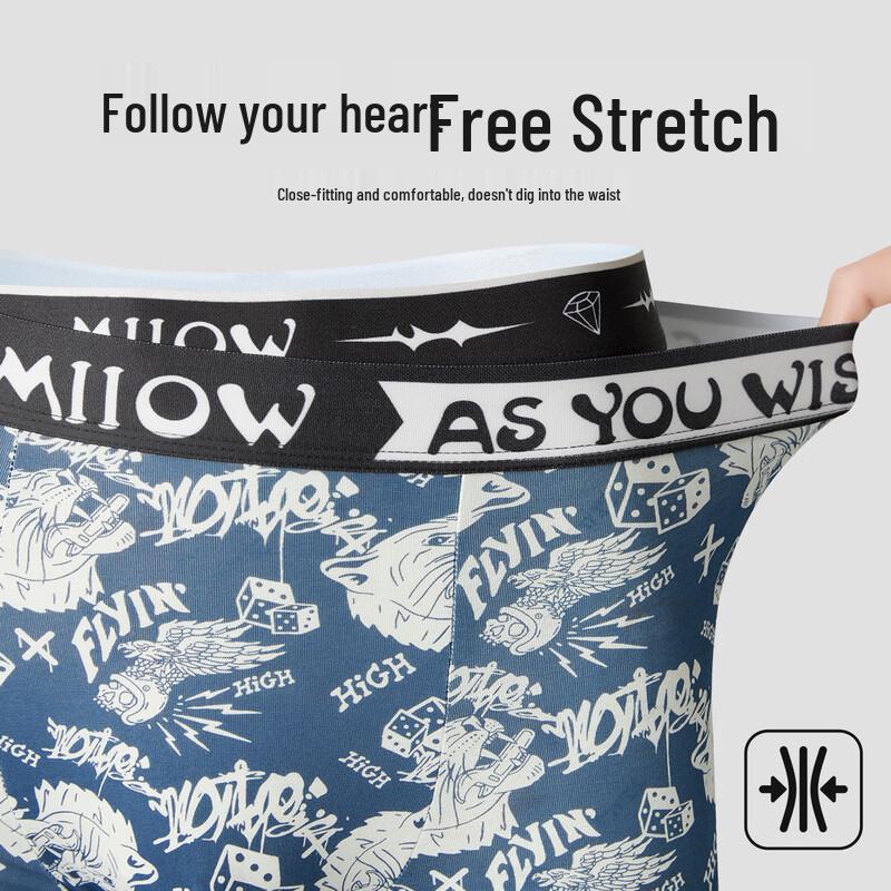 Mao Ren Men's Pure Cotton 10A Antibacterial Boxer Briefs 3-Pack