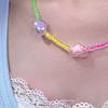 Trendy Dopamine Star Necklace/Bracelet with Rainbow Beads Feature for Women Fashionable Layered Chain Jewelry Gift