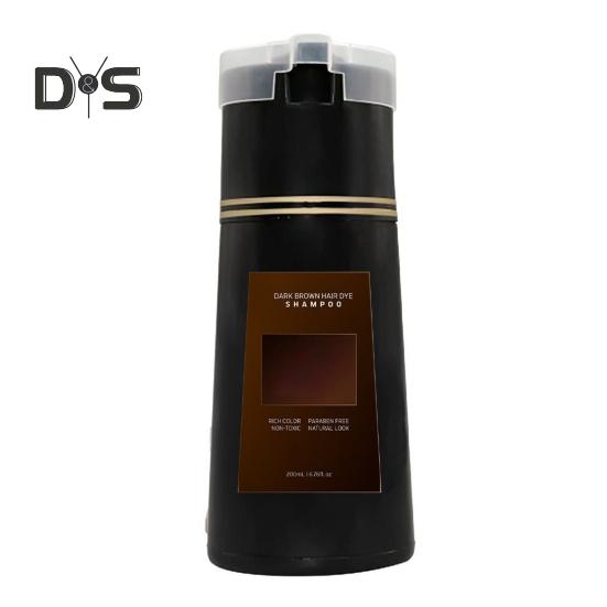

200 мл шампунь-краска для волос, натуральные травяные ингредиенты, для мужчин и женщин, покрытие седины, мгновенная окраска волос, крем для Хэллоуина, косплей, вечеринка, макияж, реквизит 200ML темно-коричневого