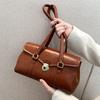 England Retro Shoulder Bags High-Grade Sense Underarm Tote Bag Vintage Red Ladies Commuter Bag PU Leather Handbag Purse