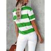 Short Sleeve Striped T-Shirt, Crew Neck Casual Top For Summer & Spring, Women's Clothing
