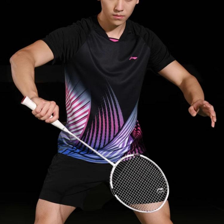 Li Ning Badminton Series Quick-Dry Short Sleeve T-Shirt Unisex Tops Black AAYS635-1