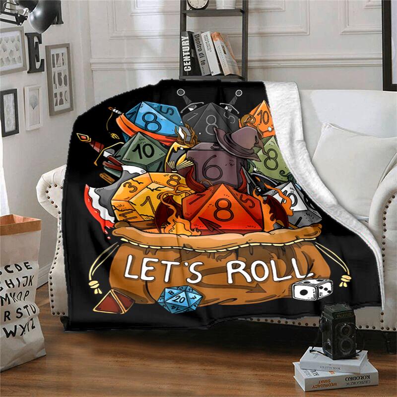 Dungeon Master Flannel Blanket Soft Warm All-Season Throw, Design for Camping, Car Travel, Hiking Sofa, Bed, Office Perfect Gift for Parties