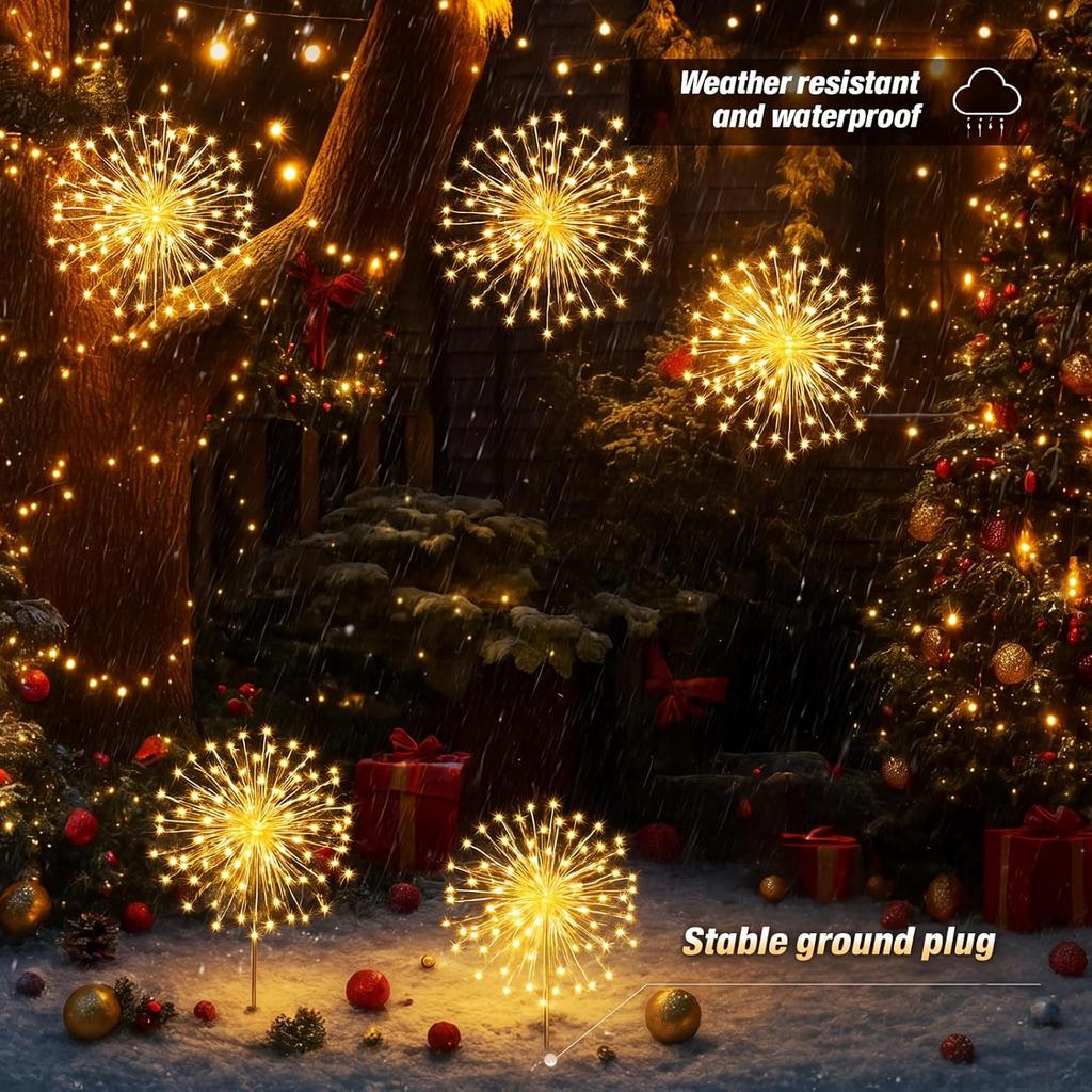 3er-Pack Starburst Weihnachtsbaum-Sternspitze mit 80 LED-Lichtern, Warmweiß