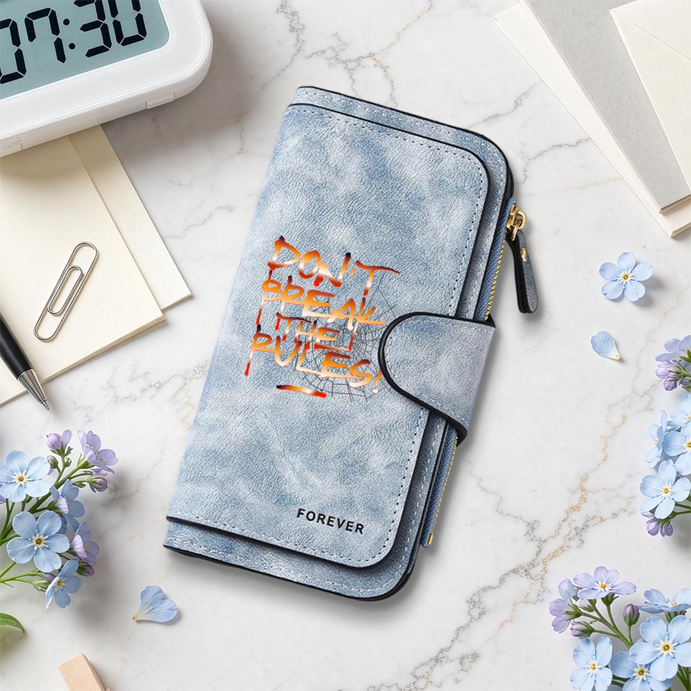 Fashion Print Long Wallet Multi Card Slot Casual Purse Stylish Portable Zipper Handy Bag