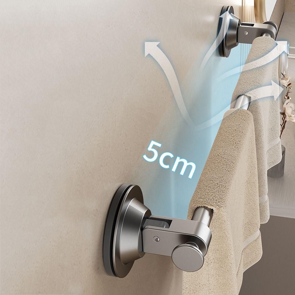 Uten boring Sterk sugekopp Håndklestativ Veggmontert Håndklestang Multifunksjonell Enkel stang
