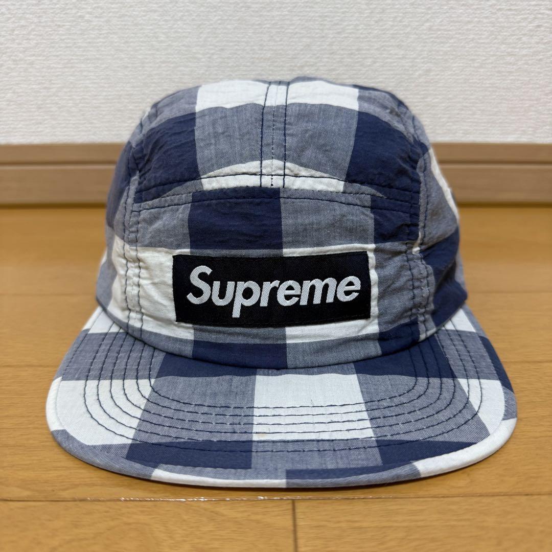 

[USED] Supreme Oversize Check Camp Cap 08ss