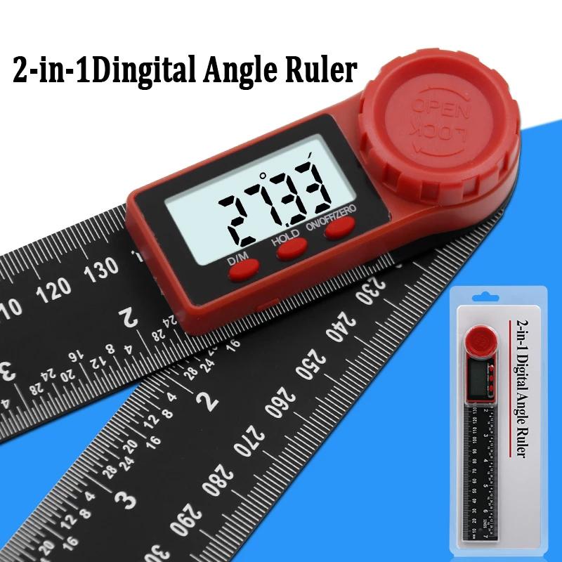 200mm 2 In 1 Digital Angle Ruler Instrument Inclinometer Goniometer Protractor
