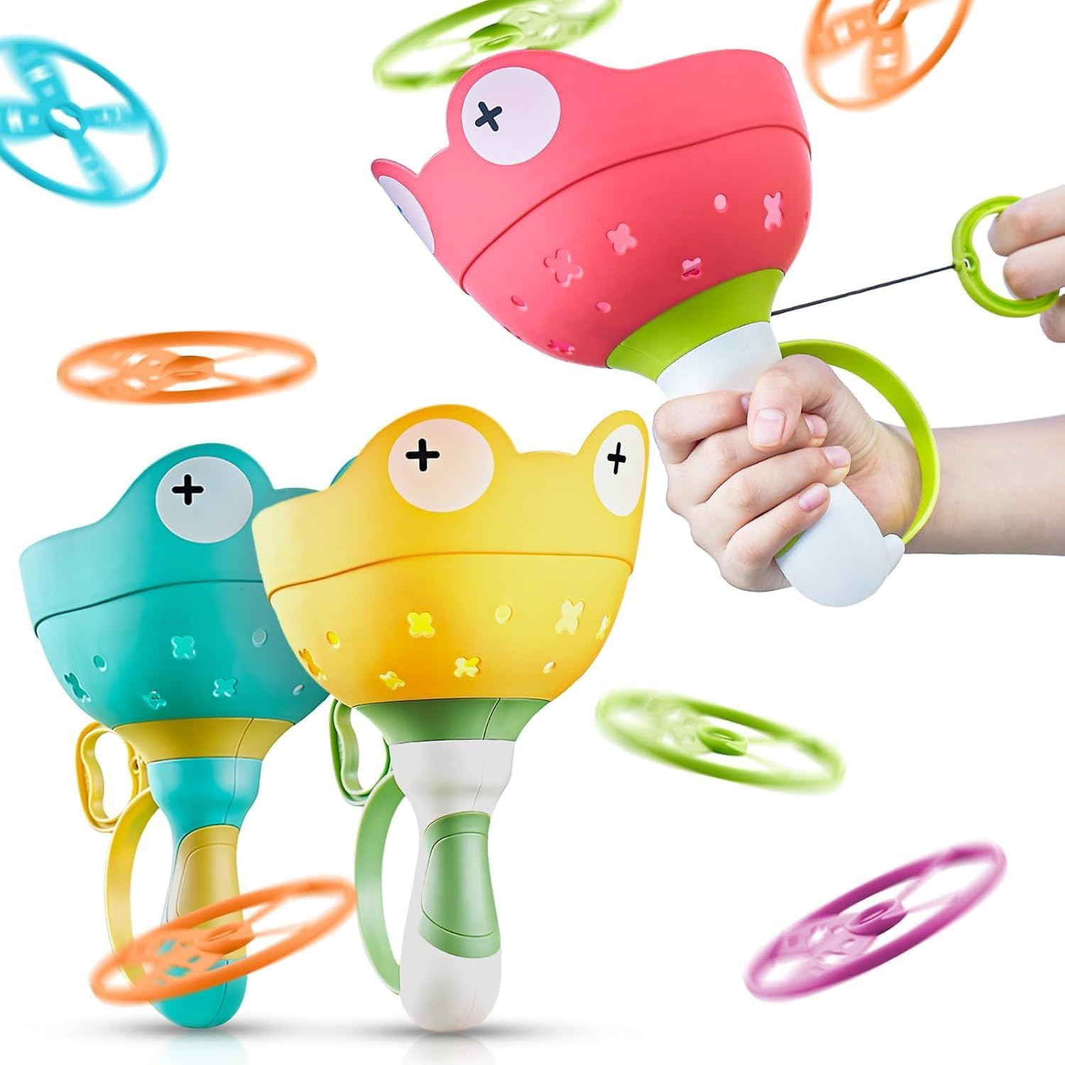 

3-Pack Outdoor Play Flying Disc Toys for Kids Launcher Pop-Up Flying Saucer Outdoor Play Supplies Park Play Supplies for Elementary School Children Gi