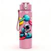1PC Spaceman Play Toy Planet Cartoon Print 750ml Color Plastic Sports Water Bottle Leakproof Flip Straw Lid Suitable for Sports Office Home Use