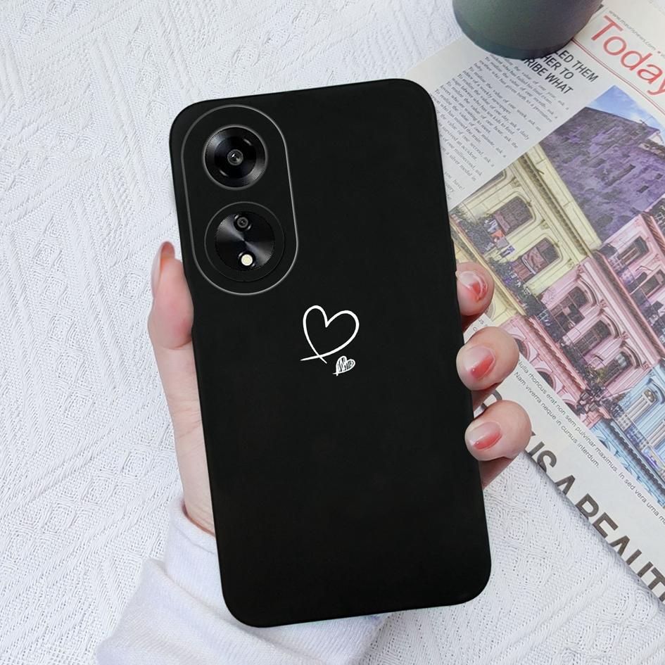 Fashion Love Heart Phone Cases For Oppo A1 A1K A7 A11 A15 A35 A52 A55 Soft Liquid Silicone Anti Slip Durable Shockproof Protective Shell For Oppo Capa