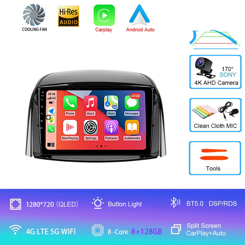 Car Radio Android 14 Carplay For Renault Koleos 2008 - 2016 Navigation Multimedia Player Stereo WiFi+4G Video Auto DVD 360Camera