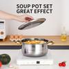 Stainless Steel Cookware Set 10-Piece Gold Handle Soup Pot Kit With Lids Modern Kitchenware Gas Electric Induction