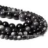 Natural Wujin Black Obsidian Round Loose Beads for DIY Jewelry Accessories