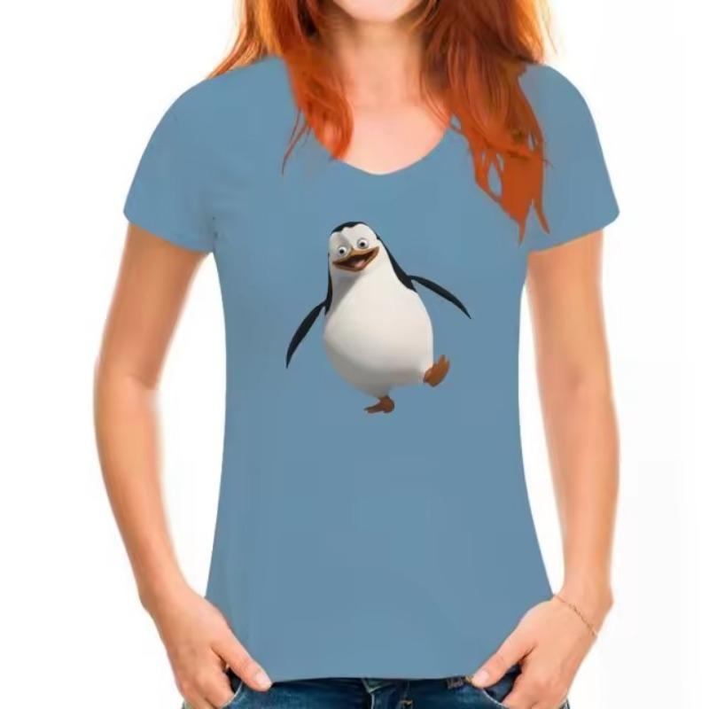 Women's 3D Printed Penguin T-shirt Short Sleeved Animal Casual Wear Cool Street Summer Fashion Hot Selling Comfortable